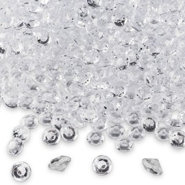 Super Z Outlet Diamond Table Confetti, Vase Filler, Party Decorations for Weddings, Bridal Shower, Birthdays, Home, and more. 2000 Pack of 1 Carat 6.5mm Jewels (Clear)
