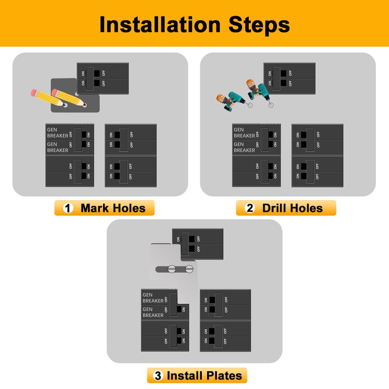 QYZZRS Generator Interlock Kit Compatible with for Siemens 100 Amp/Murray