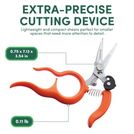 Saboten Compact Harvest Scissors Bundled with Pocket Tissue, Made in Japan Stainless Steel Blades, Rust Resistant Gardening Scissors with Sliding-type Ring