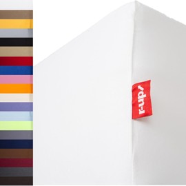 r-up High Quality Fitted Sheet - 90 x 200 - 100 x 220 - Up to 35 cm Height - 95% Cotton / 5% Elastane - 230 g/m² - Oeko-Tex, Stress-Free, Also Suitable for High Mattresses, 90x200-100x220