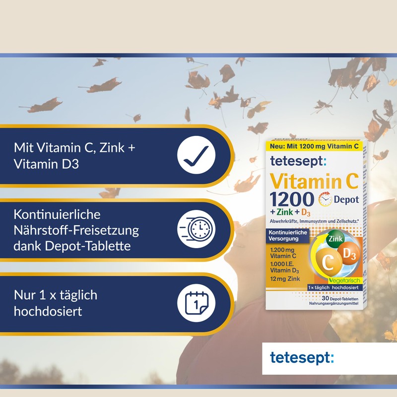 tetesept Vitamin C 1200 + Zinc + D3 - Dietary