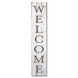 Highland Home Welcome Vertical Porch or Entryway Sign 36" by 7.5" Made in the USA of Pallet Wood Stylish & Welcoming