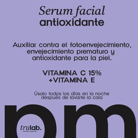 TruLab Serum Facial Antioxidante: Vitamina C 15% + Vitamina E