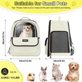 Hriytef Cat Carrier Backpack, Bubble Backpack with Transparent PVC, Small Dog Carrier for Travel, Hiking, Outdoor, Airline Approved, Grey