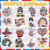 1000 Pcs Hispanic Heritage Month Stickers, 2 Rolls with 16