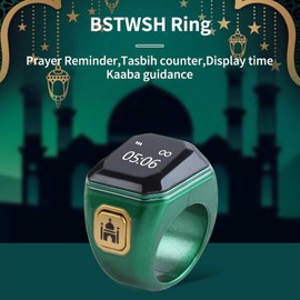 Yuentoen Smart Counter with 0.49 InScreen,Digital Tasbih Tally Counter with Prayer Time Reminder Prayer Counter Finger Counter Tasbeeh Counter Intelligent Counter (18mm) ﻿
