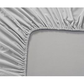 Prince Bedding 1000 Thread Count Fits Mattress Upto 8 Inch Deep Pocket 1 Piece (Bottom Sheet Only) Fitted Sheet Soft Collection (Light Grey, Queen)