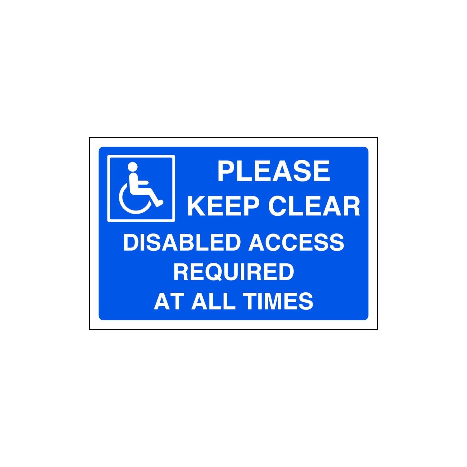 Please keep clear disabled access required at all times - parking sign ...