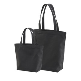 Azurte Canvas Bag, Tote, Eco Bag, Set of 2 in 5 Colors, Set of 2, Black