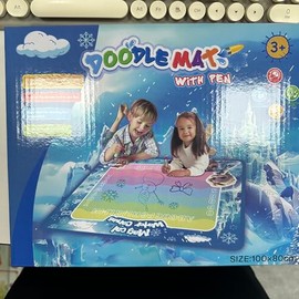 Water Doodle Mat,Mess Free Painting Coloring Doodle Mat Toys for Toddler 3-8 Year Old, Educational Montessori Drawing Mat Toy for Kids,Christmas Birthday Holiday Gifts for Toddlers (Blue Ice)