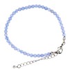 Generisch Blue Grey Natural Gemstone Chalcedony Anklet with 4mm Balls