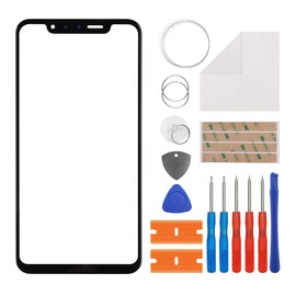 Duotipa Front Glass Display Glass Repair Compatible with LG G8S ThinQ LMG810, LM-G810, LMG810EAW 6.21 Inch + Tools (No Display and Touch Digitizer)
