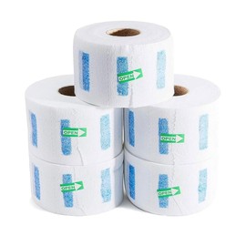 Neck Strips Barber Accessories Professional, Barber Supplies 5 Rolls & 500 Strips, Disposable Barber Neck Strip, Barber Neck Tape for Hair Cutting, Barber Shop, White