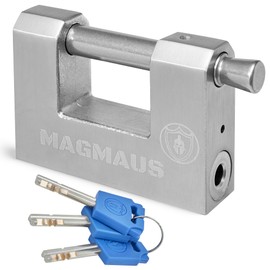 Magmaus® RTL80 Heavy Duty Lock for Shipping Container - [Weatherproof] - Secure Outdoor Lock for Storage Unit, Gate, Shed, Fence, Door - 3 Keys