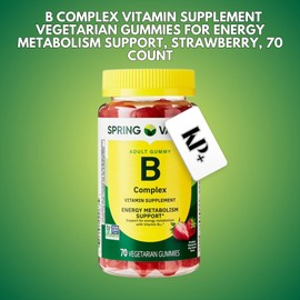 KP+ B Complex Gummies, Strawberry Flavor, 70 Gummies Sticker (Pack of 1)