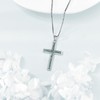 SHEAISRS Mustard Seed Necklace 925 Sterling Silver Cross Pendant for