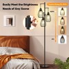 Nintiue Dimmable Floor Lamp, 3 x 800LM LED Edison Bulbs