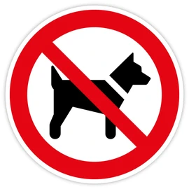 Sticker Prohibited Sign "Carry Dogs Prohibited" Film ISO 7010 P021 | Diameter 5-30 cm Made in Germany, Size: Diameter 20 cm