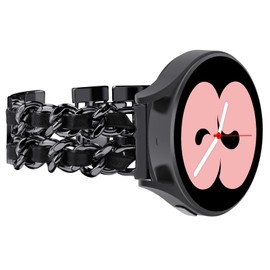 NewWays Galaxy Watch 5 Band 40mm 44mm Galaxy Watch 4 40mm 44mm 42mm 46mm, 20mm Jewelry Bracelet with Quick Release Pin for Galaxy Active 2, Galaxy Watch Smartwatch 42mm, Black/Black