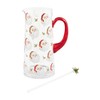Mud Pie Santa Glass Pitcher; pitcher 60 oz | stirrer
