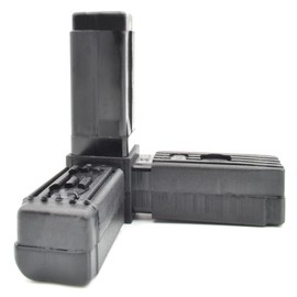 Design61 4x Connector for Square Pipes with Outlet Pipe Connector 90° 25 x 1.5 mm with Rounded Head