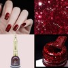 ASMAYSA Shiny Red Gel Nail Polish, Glitter Red Nail Polish
