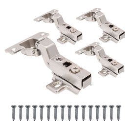 EAI Kitchen Cabinet Hinge | 35mm | Clip On Sprung Soft Close Inset 110 Deg | c/w Screw On Plate | Pack of 4