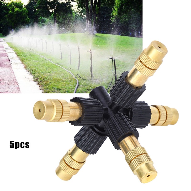 5Pcs G1/2 DN15 Copper Adjustable Misting Sprayer Nozzle Garden Irrigation