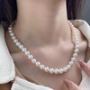 SANFACE 8mm Round Shell Pearl Necklace Set for Women