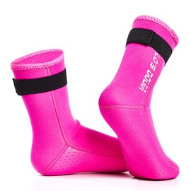 Lo's Douia Neoprene Socks 3mm Diving Socks Wetsuit Socks Thermal Anti-Slip Water Booties for Water Sports (Pink, M)