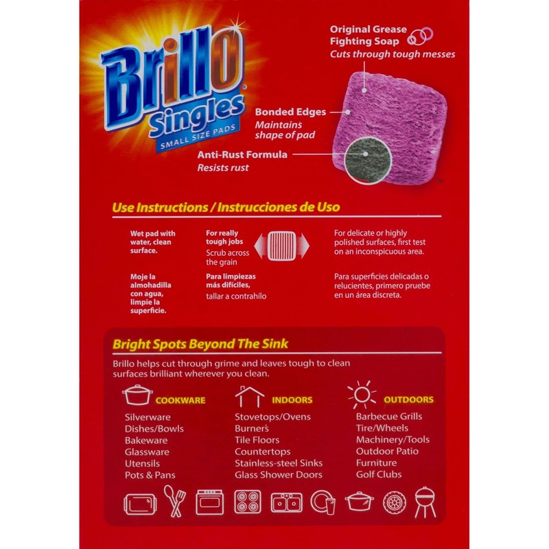 Brillo Single Use Steel Wool Soap Pads, Smaller Size Original