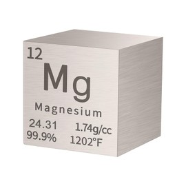PFCKE Magnesium Cube Metal Density Cubes Pure Metal High Density Element Cube for Element Collections Lab Experiment Periodic Table Collection DIY Teacher Science Creative Gift（Magnesium，1 Inch）
