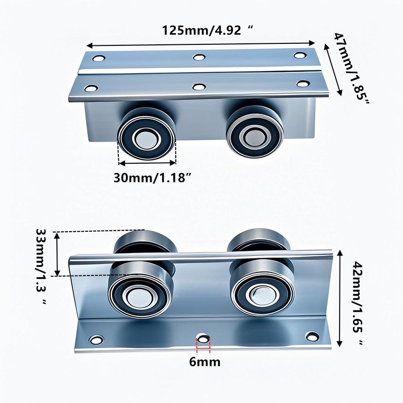 4 Wheel Heavy Duty Trolley Assembly Roller for Barn Doors