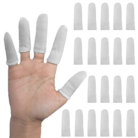 Cloth Finger Cover, Cloth Finger Cover, Finger Sack, Fingertip Protector Sack, Hand Eczema, Cotton, Stretchable, Breathable, Sweatproof, Fingertip Care, Work, Sculpture, Experiment, Pack of 20 (Gray)