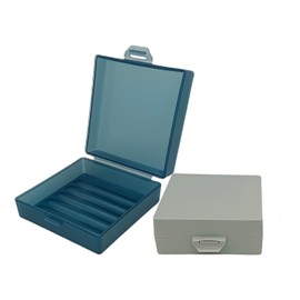 Elimeta Soap Holder 2 Pack, Shower Bar Case Fit Dr Squatch Soap, Waterproof Travel Soap Container with Lid, Square Bathroom Soap Dish Box for Camping, Gym and Outdoor Traveling (Grey/Blue)