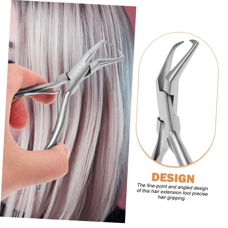 KONTONTY 1 Pair Hair Extension Pliers Stainless Steel Bonding Tool
