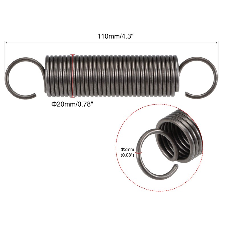 sourcing map Pack of 2 Tension Spring Tension Springs, 20mm