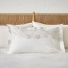 PURE STRAWBERRY THIEF EMBROIDERY PILLOWCASE OXFORD SILVER/WHITE