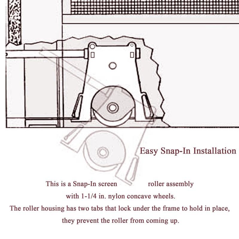 Lower Sliding Screen Door Roller Assembly Fits Andersen Gliding Screens