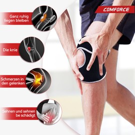 COMFORCE Adjustable Knee Support, Patella Pad Tendon Support Sleeve, Ergonomic Open Patella Knee Support for Men Women, Comfortable Patella Stabiliser for Arthritis, Strains, Sprains