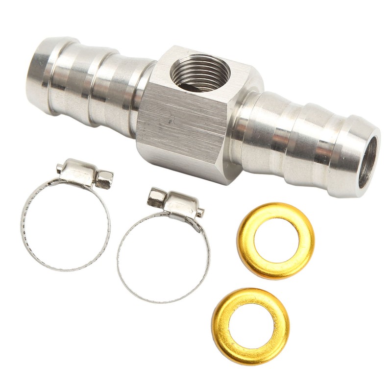 Fuel Line T Fitting Adapter 304 Stainless Steel Pressure Gauge
