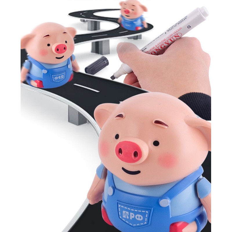 Inductive Cute Pig Car Toys Auto Induction Pig Follow Drawn