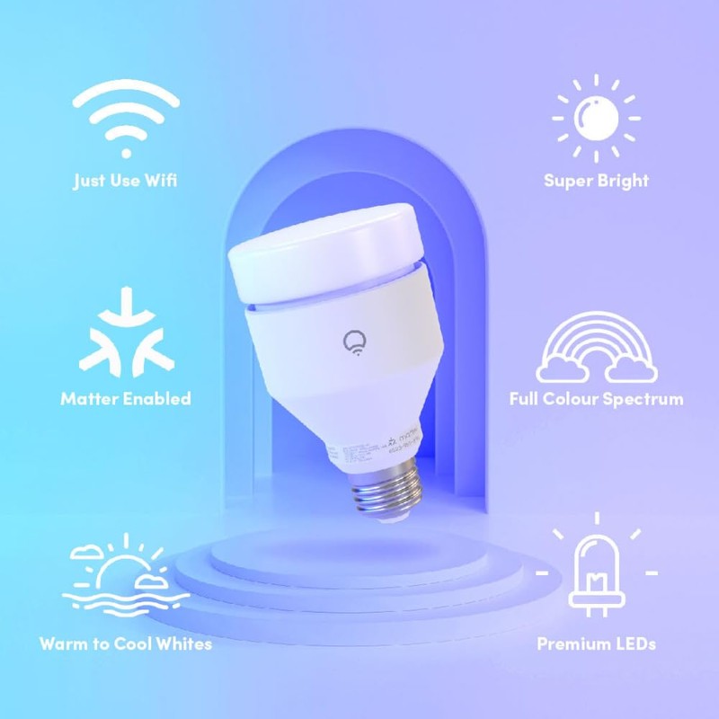 LIFX SuperColour 1600lm Smart Light, E27 Edison Screw. Matter Enabled