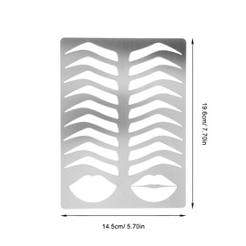 Ipetboom Eyebrow Stencil, Eyebrow Template Stainless Steel Eyebrow Grooming Stencil Kit Shaping Templates DIY Tools for Eyebrows Shaping