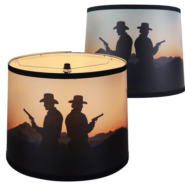 Rustic Lamp Shades Set of 2 for Farmhouse Decorative, Cowboy