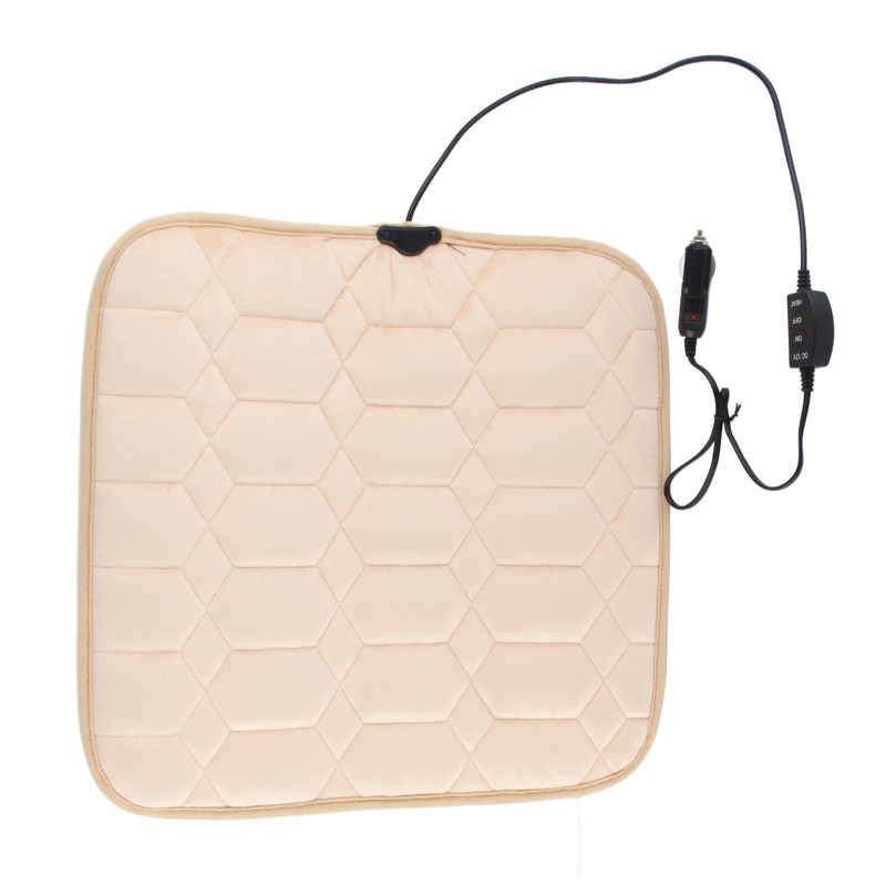Square Car Seat Heating Pad With Plush Cover 12V Car