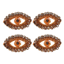 PATIKIL Eye Rhinestone Patches, 4 Pcs Eye Patches Sew on Applique Patches Rhinestone Applique Glitter Crystal Patches for Shoes Clothes Pants Bags Hats Shirts, Gold