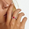 RANDES Garnet Butterfly Rings for Women White Gold Sterling Silver