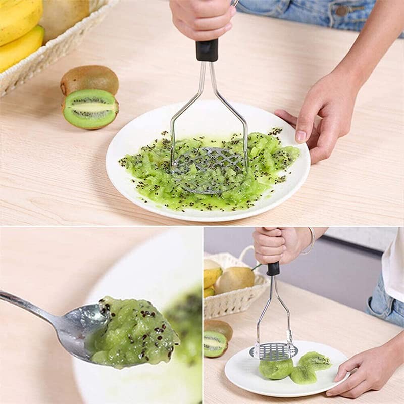 AIMALL Stainless Steel Potato Masher 10.2 Inch Vegetable Fruit Press