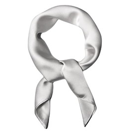 WESTEND CHOICE Square Satin silk Scarves Plain Neck Scarf 50s Retro Women Scarf Lightweight Silky Bandana Wrap women's scarves 70 x 70 cm (Light grey)